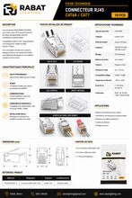Charger l'image dans la galerie, Connecteur plugs RJ45 CAT6A - CAT7 ( SACHET  DE 10PCS MINIMUM )

